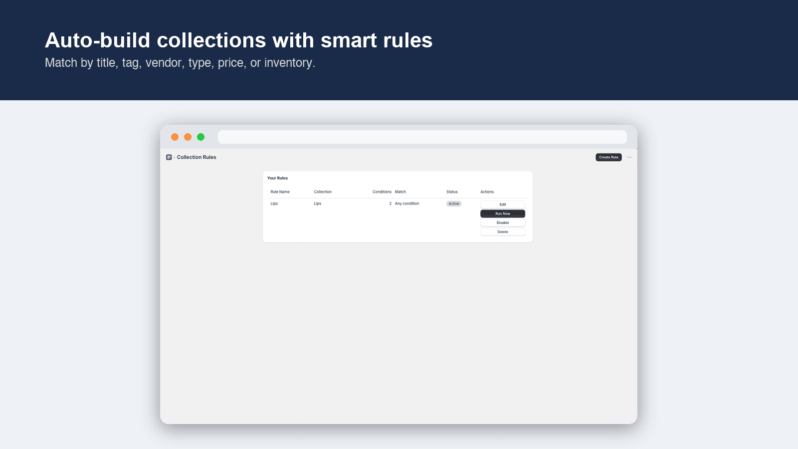 Building a rule-based collection