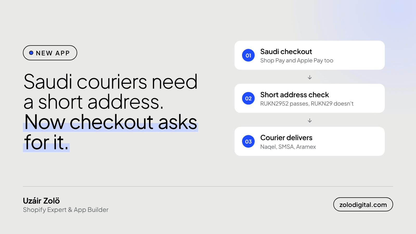 How do you require a Saudi short address at Shopify checkout?