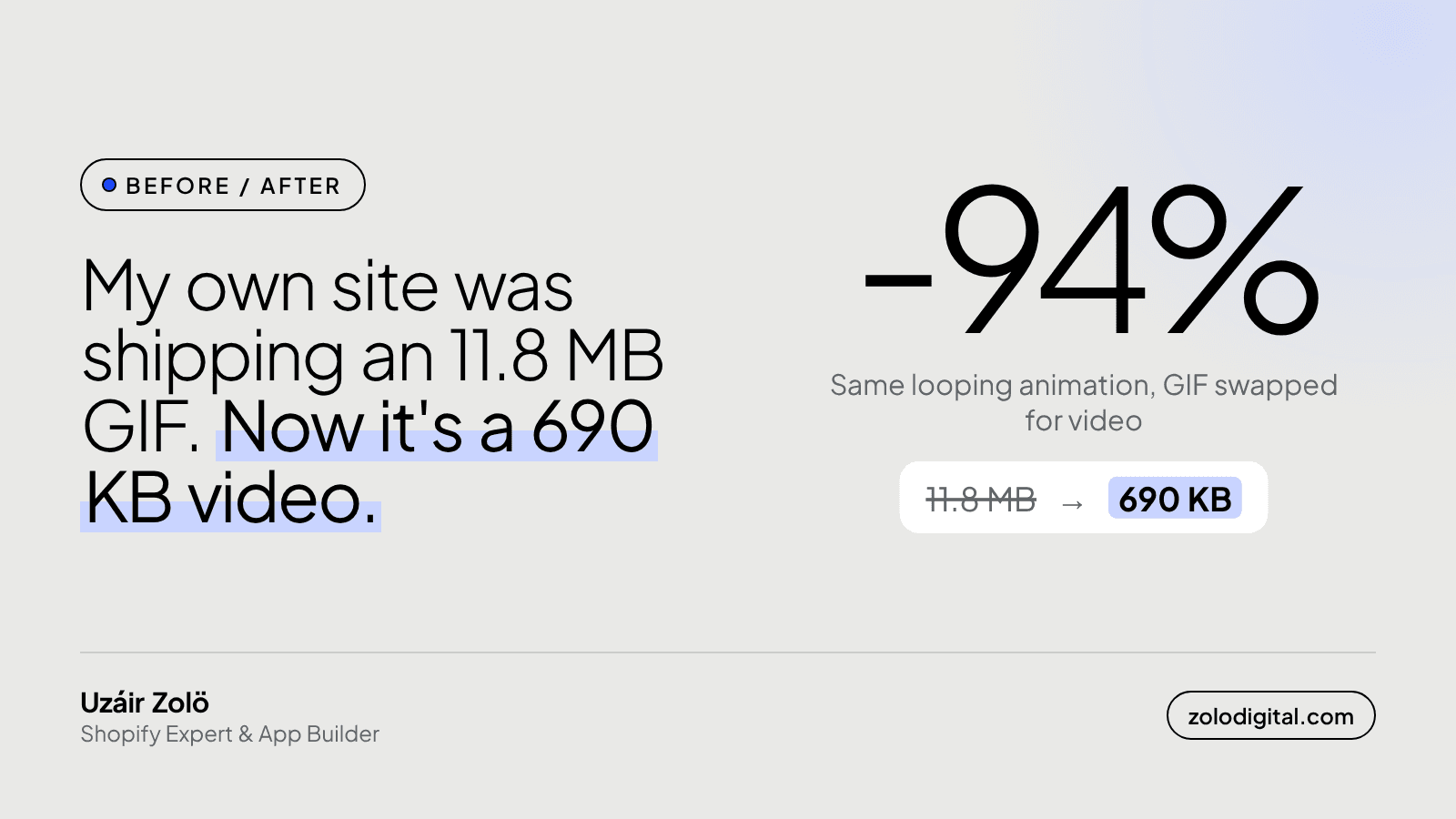 How to replace a GIF with a video on Shopify (and cut the weight by 94%)