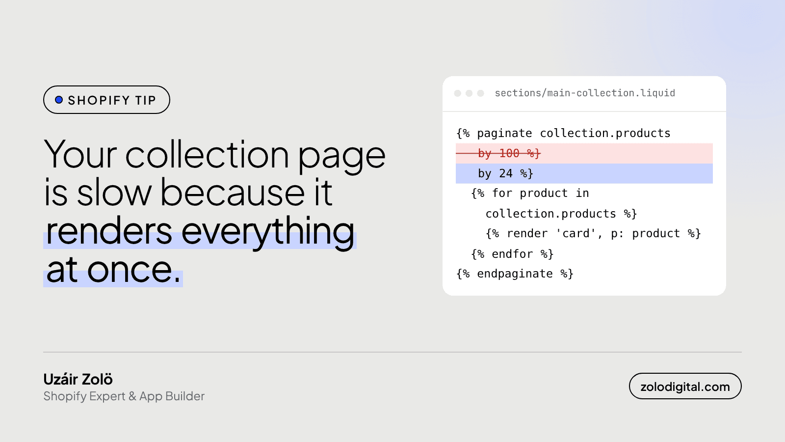 Why your Shopify collection pages are slow (and what to change first)