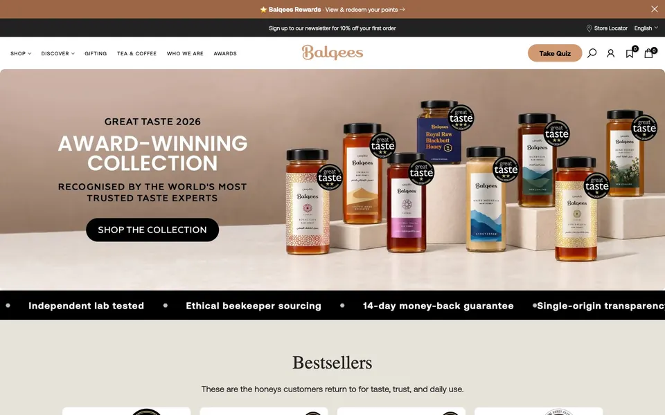 The Balqees UAE Shopify store