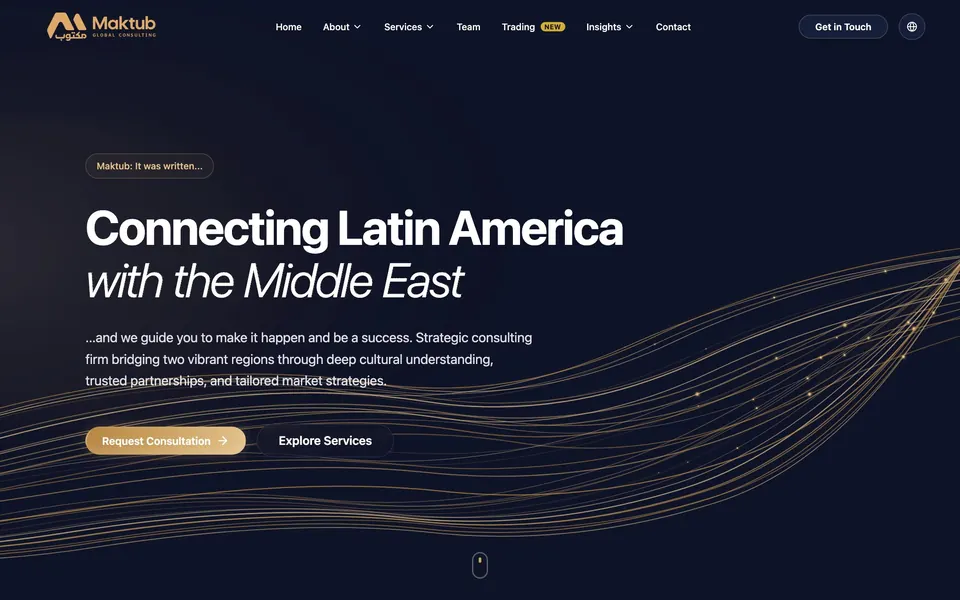 Maktub Global's website