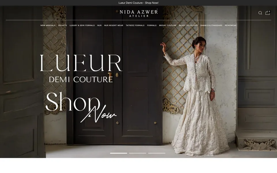 Nida Azwer's website on a laptop