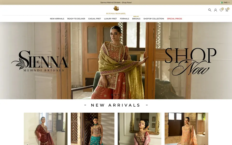 Sunnia Manahil's website on a laptop