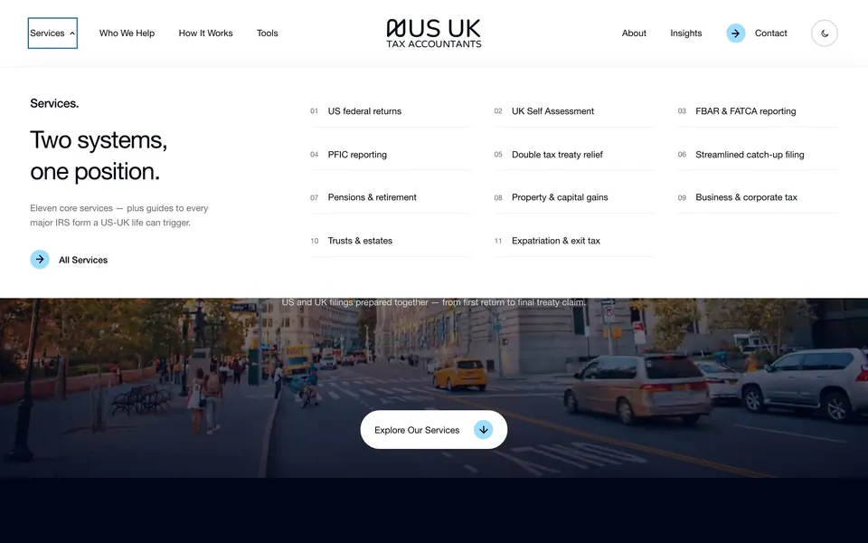 US UK Tax Accountants's website