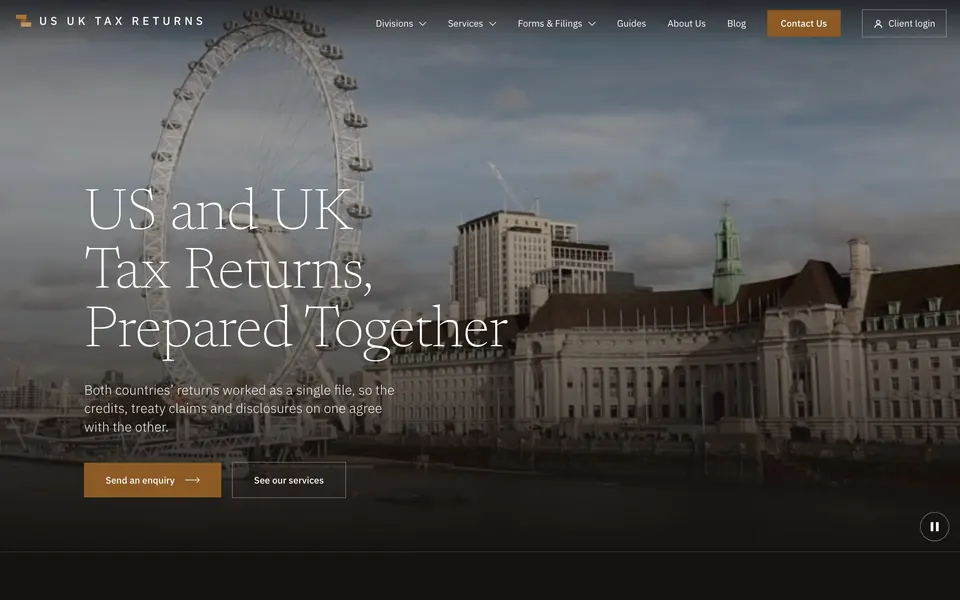 US UK Tax Returns's website